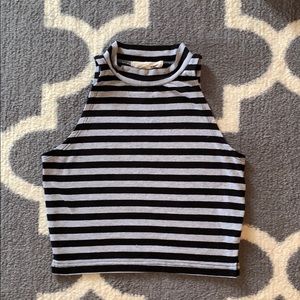 High neck body con crop top